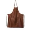 Dutchdeluxes Leather Zipper Apron In Classic Brown