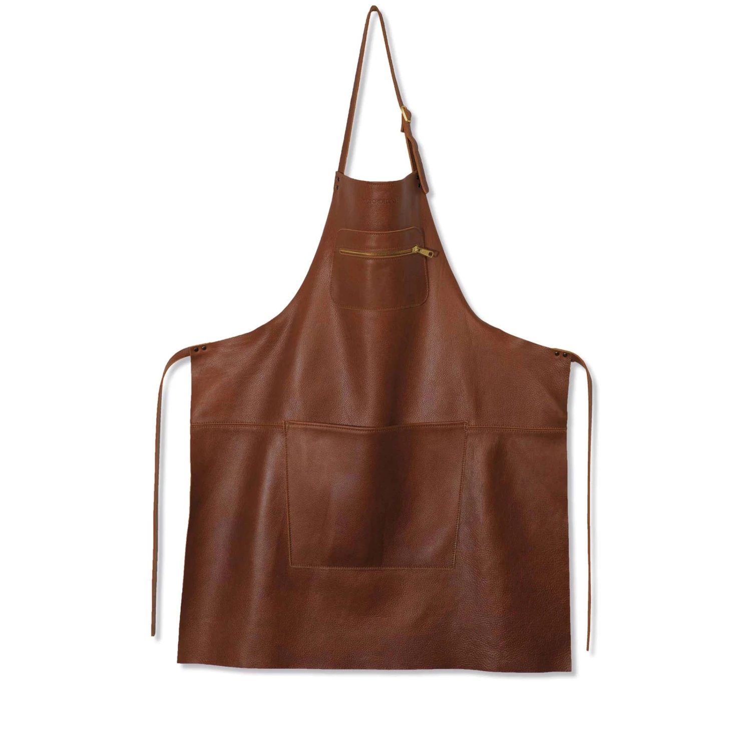 Dutchdeluxes Leather Zipper Apron In Classic Brown 1 Dutchdeluxes Leather Zipper Apron In Classic Brown