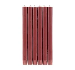 Set Of 6 Red Dinner Candles