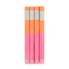 Set Of 4 Pink Orange Colourblock Candles