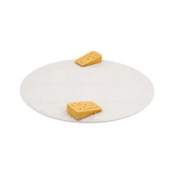 Bordallo Pinheiro White Cheese Tray With Yellow Cheese
