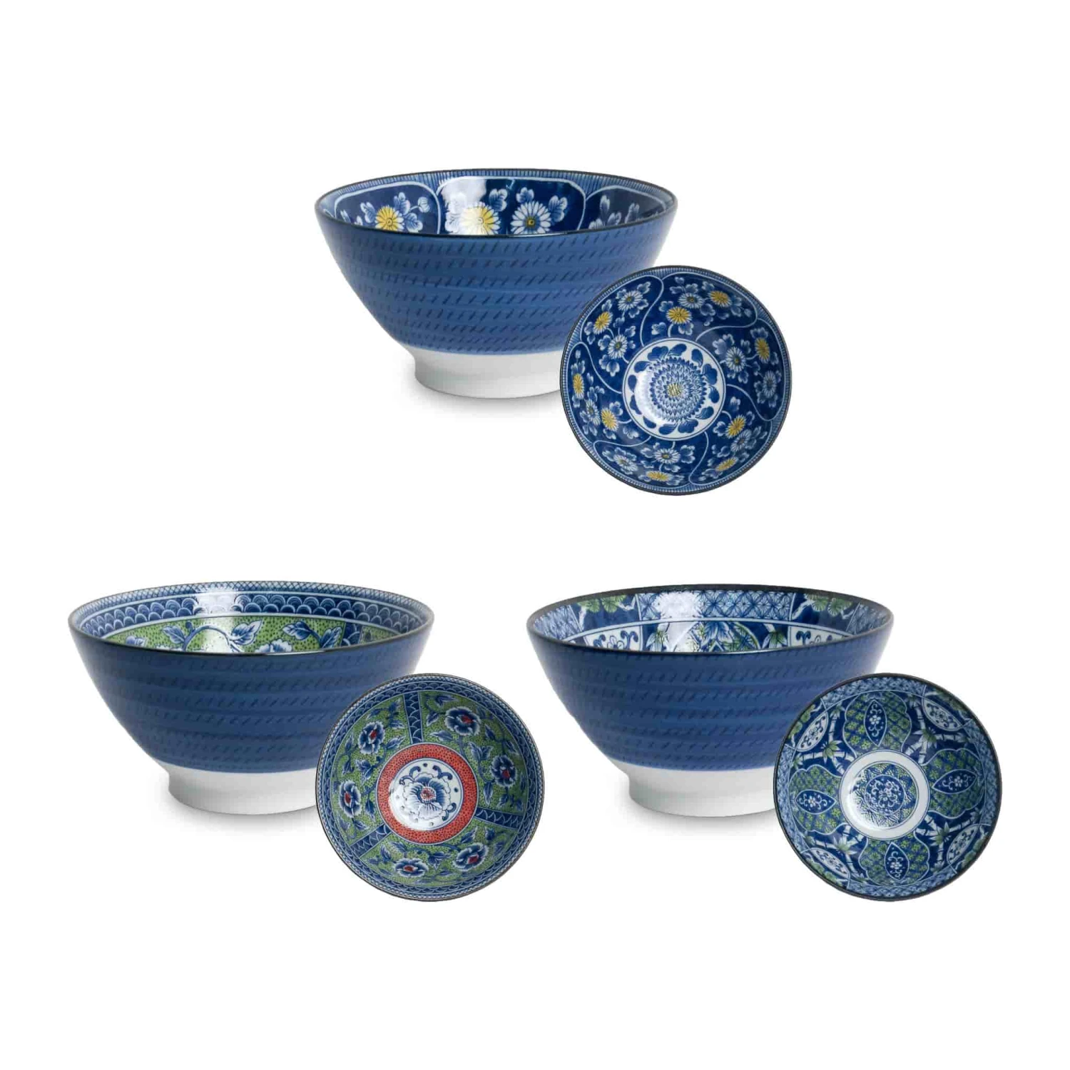 Floral Pattern Rice Bowl, Set Of 3 1 Floral Pattern Rice Bowl, Set Of 3