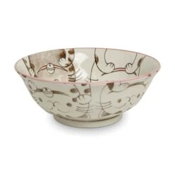 Pink Lucky Cat Japanese Ramen Bowl, 20.5cm