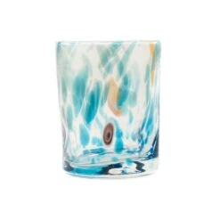 Murano Glass Tumbler, Aquamarine -De Buyer Store IA0002MuranoGlassTumbler Aquamarine ProductFrontLarge 2