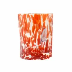 Murano Glass Tumbler, Orange 10 Murano Glass Tumbler, Orange -De Buyer Store IA0004MuranoGlassTumbler Orange ProductFrontLarge 2