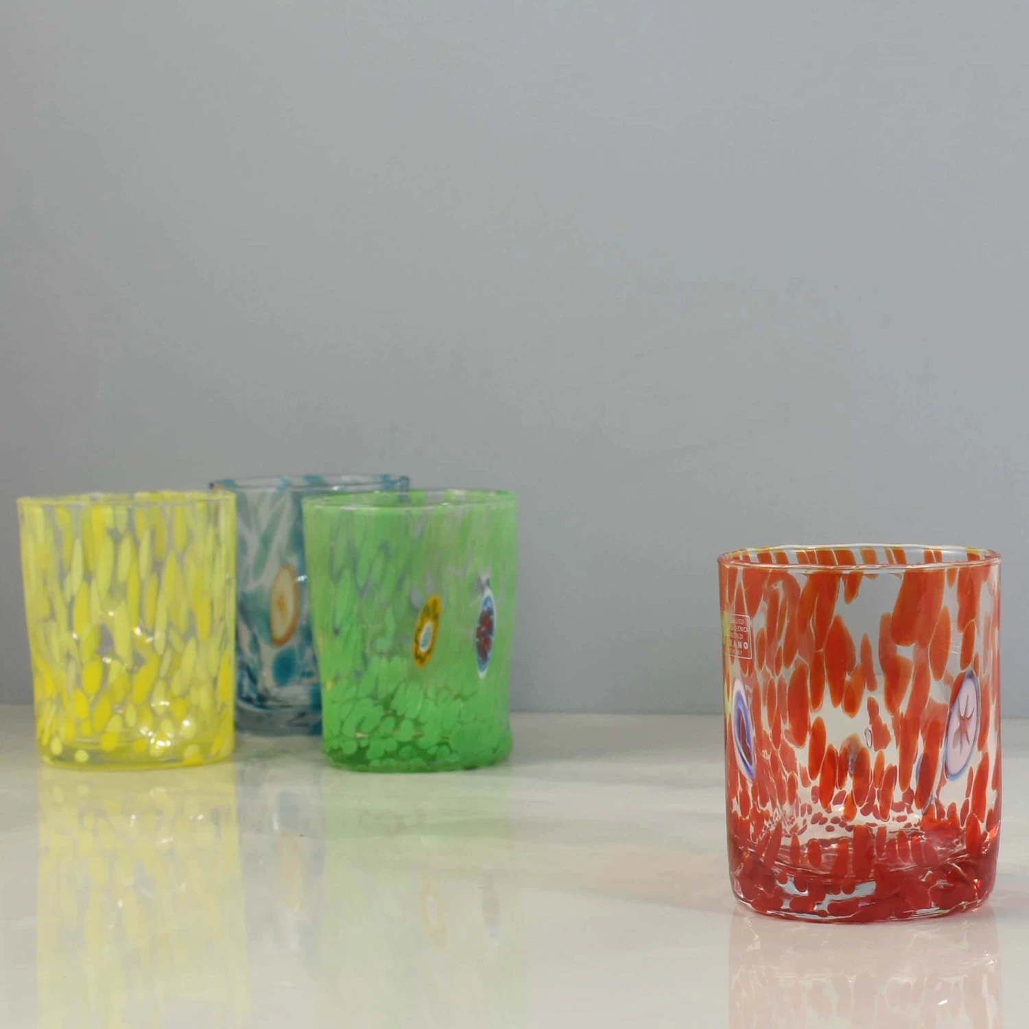 Murano Glass Tumbler, Orange 6 Murano Glass Tumbler, Orange - Image 6