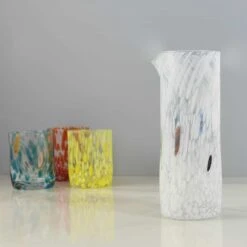 Murano Glass Tall Pitcher, White -De Buyer Store IA0005MuranoGlassTallPitcher White2
