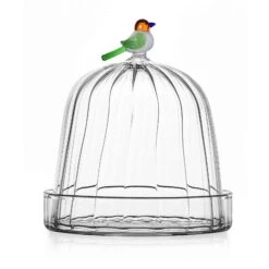 Ichendorf Milano Optic Bird Dish With Dome, 13x14cm