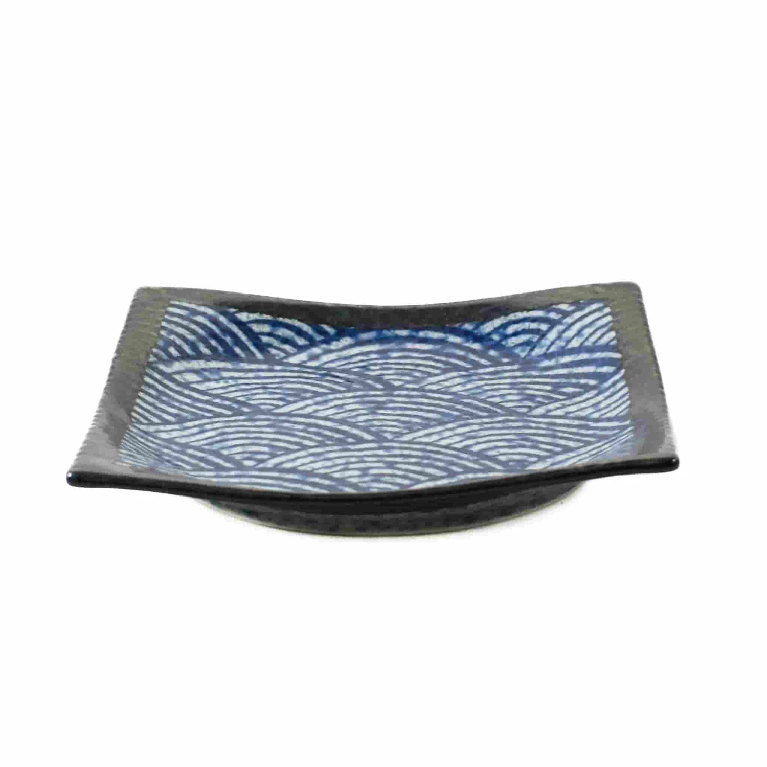 Blue Wave Medium Square Plate, 17.5cm 1 Blue Wave Medium Square Plate, 17.5cm