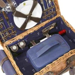 Champs-Elysees Navy Picnic Hamper 14 Champs-Elysees Navy Picnic Hamper -De Buyer Store JD0015AChamps ElyseesNavyPicnicHamper 2Person2