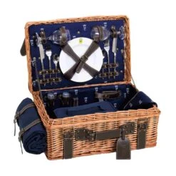 Champs-Elysees Navy Picnic Hamper 13 Champs-Elysees Navy Picnic Hamper -De Buyer Store JD0015AChamps ElyseesNavyPicnicHamper 2Person3