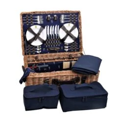 Champs-Elysees Navy Picnic Hamper 11 Champs-Elysees Navy Picnic Hamper -De Buyer Store JD0015BChamps ElyseesNavyPicnicHamper 6Person2