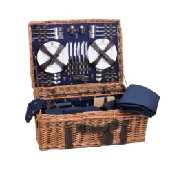 Champs-Elysees Navy Picnic Hamper 10 Champs-Elysees Navy Picnic Hamper -De Buyer Store JD0015BChamps ElyseesNavyPicnicHamper 6Person3