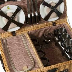Louvre Natural Picnic Basket, 6 Person -De Buyer Store JD0016LouvreNaturalPicnicBasket 6Person2