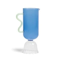 & Klevering Wavy Handle Blue Tulip Pitcher