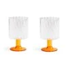 & Klevering Set Of 2 Amber Stemmed Glasses