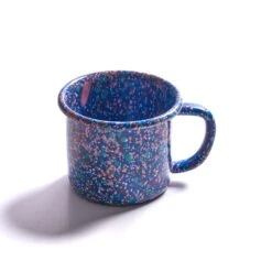 Splatter Fest Enamel Mug Cobalt, Blue