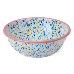 Pink Dot Enamel Salad Bowl -De Buyer Store KP0084BPinkDotEnamelSaladBowl