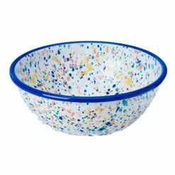 Blue Dot Enamel Salad Bowl -De Buyer Store KP0088BBlueDotEnamelSaladBowl
