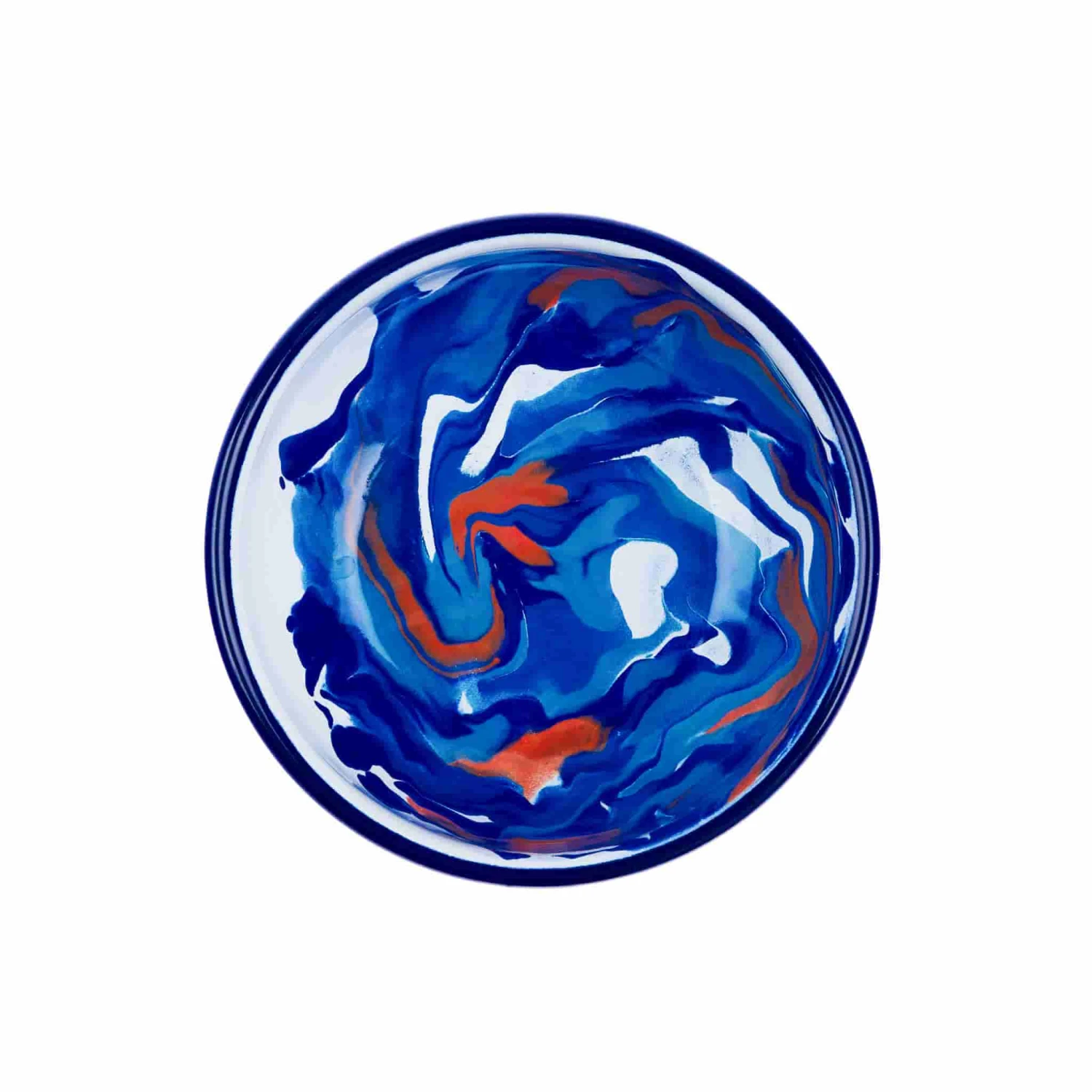 Marble Enamel Shallow Bowl 2 Marble Enamel Shallow Bowl - Image 2