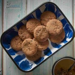 Paintstroke Enamel Roasting & Serving Dish Blue & White 5 Paintstroke Enamel Roasting & Serving Dish Blue & White -De Buyer Store Kapka 1682