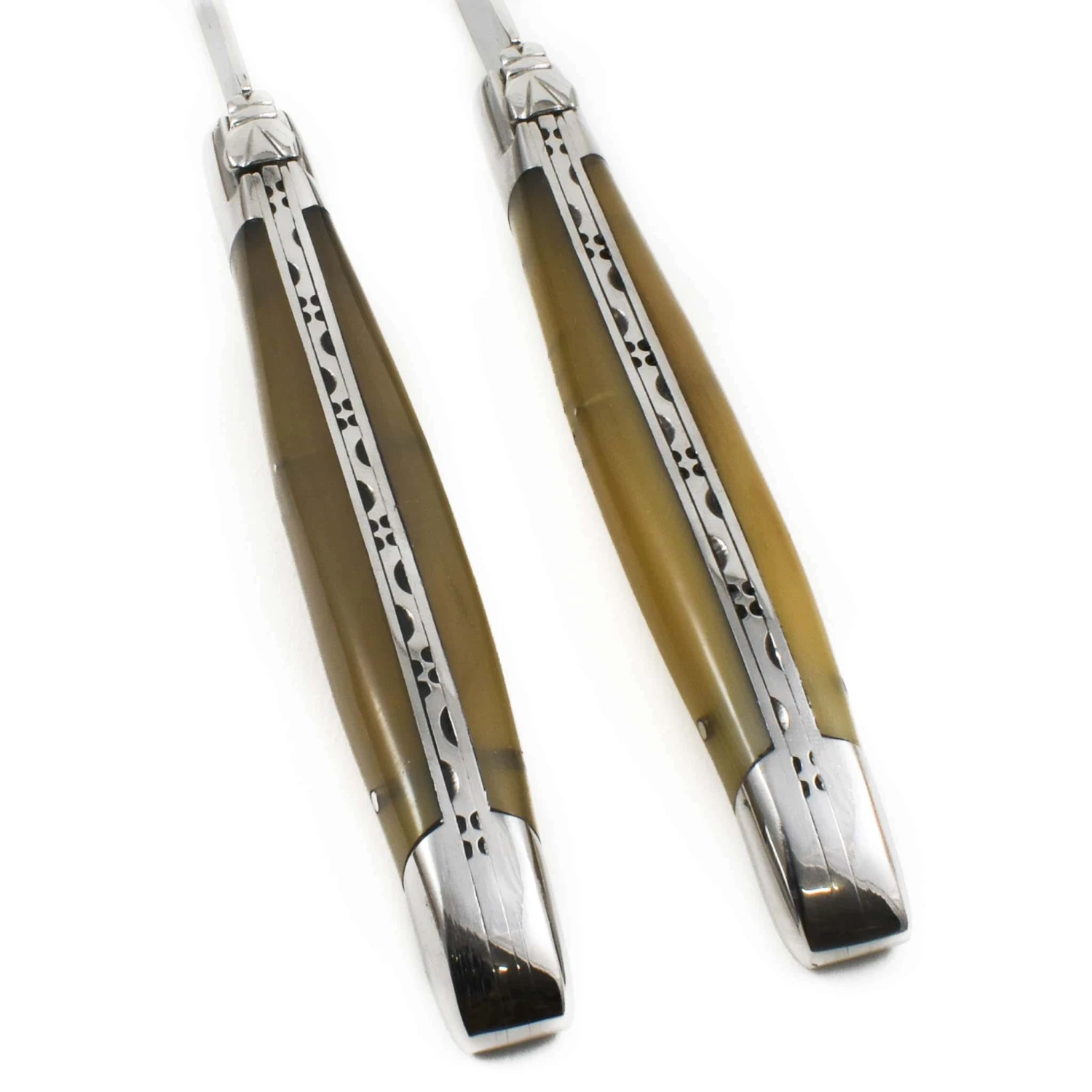 Laguiole En Aubrac Set Of 2 Steak Knives, Solid Horn 3 Laguiole En Aubrac Set Of 2 Steak Knives, Solid Horn - Image 3