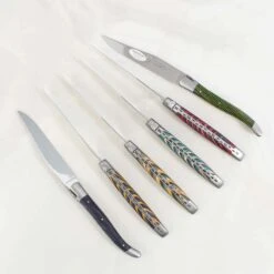 Laguiole En Aubrac Set Of 6 Steak Knives, Striped Wood -De Buyer Store LR0035L2