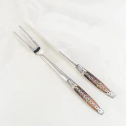 Laguiole En Aubrac Carving Set, Geometric Wood -De Buyer Store LR0039L2