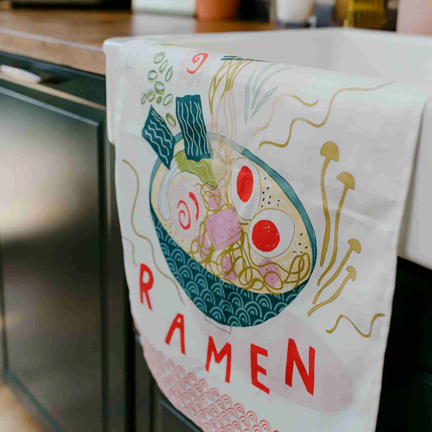 Laura Barnes Ramen Organic Cotton Tea Towel 2 Laura Barnes Ramen Organic Cotton Tea Towel - Image 2