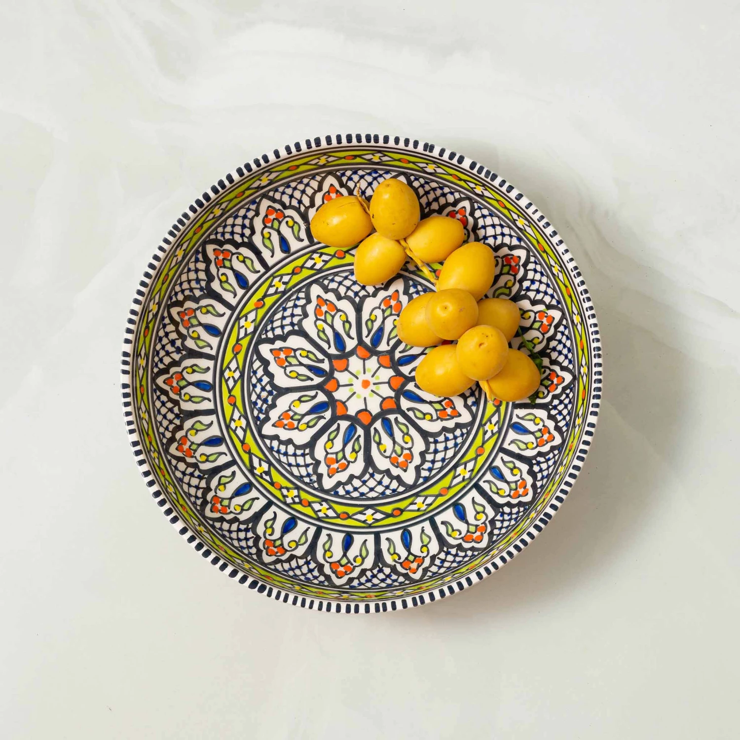 Azraq Patterned Shallow Serving Bowl 25cm 1 Azraq Patterned Shallow Serving Bowl 25cm