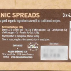 Maison Bremond X Sous Chef Trio Of Organic Cocoa Spreads, 130g 9 Maison Bremond X Sous Chef Trio Of Organic Cocoa Spreads, 130g -De Buyer Store MA0067MaisonBremondxSousChefTrioofOrganicCocoaSpreads 130gNutritional