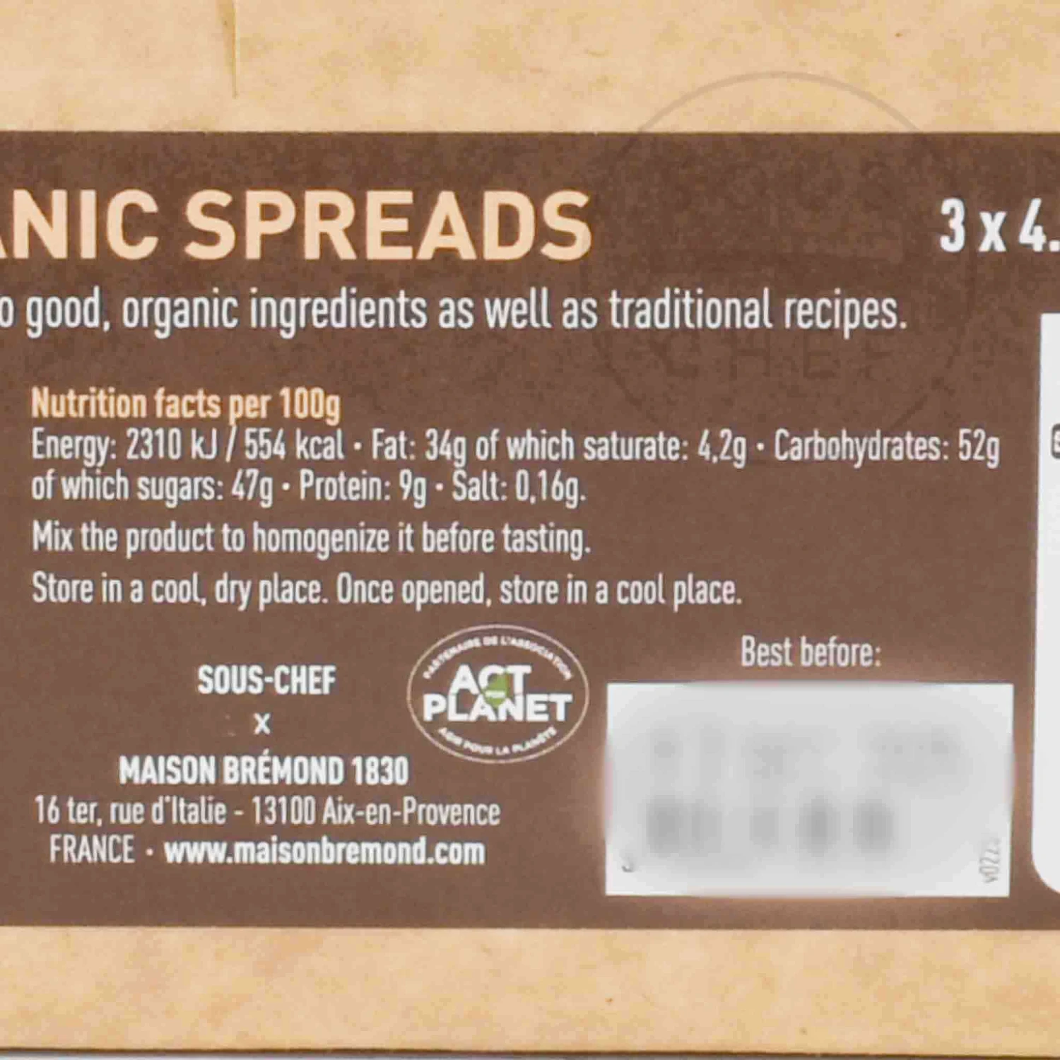Maison Bremond X Sous Chef Trio Of Organic Cocoa Spreads, 130g 5 Maison Bremond X Sous Chef Trio Of Organic Cocoa Spreads, 130g - Image 5