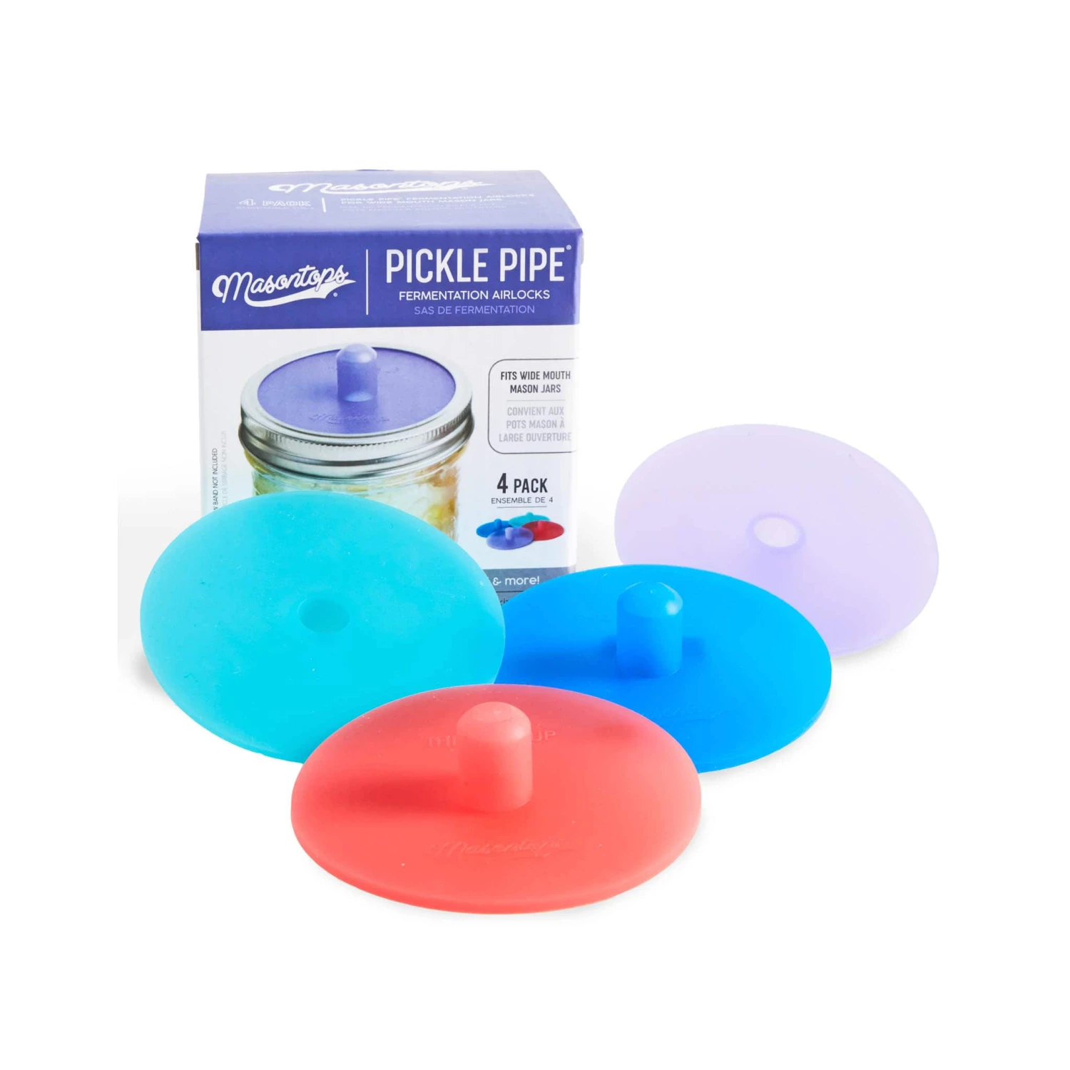 Masontops Wide Mouth Pickle Pipes, Set Of 4 2 Masontops Wide Mouth Pickle Pipes, Set Of 4 - Image 2