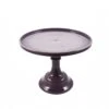 Mosser Glass Aubergine Milk Glass Cake Stand 10"