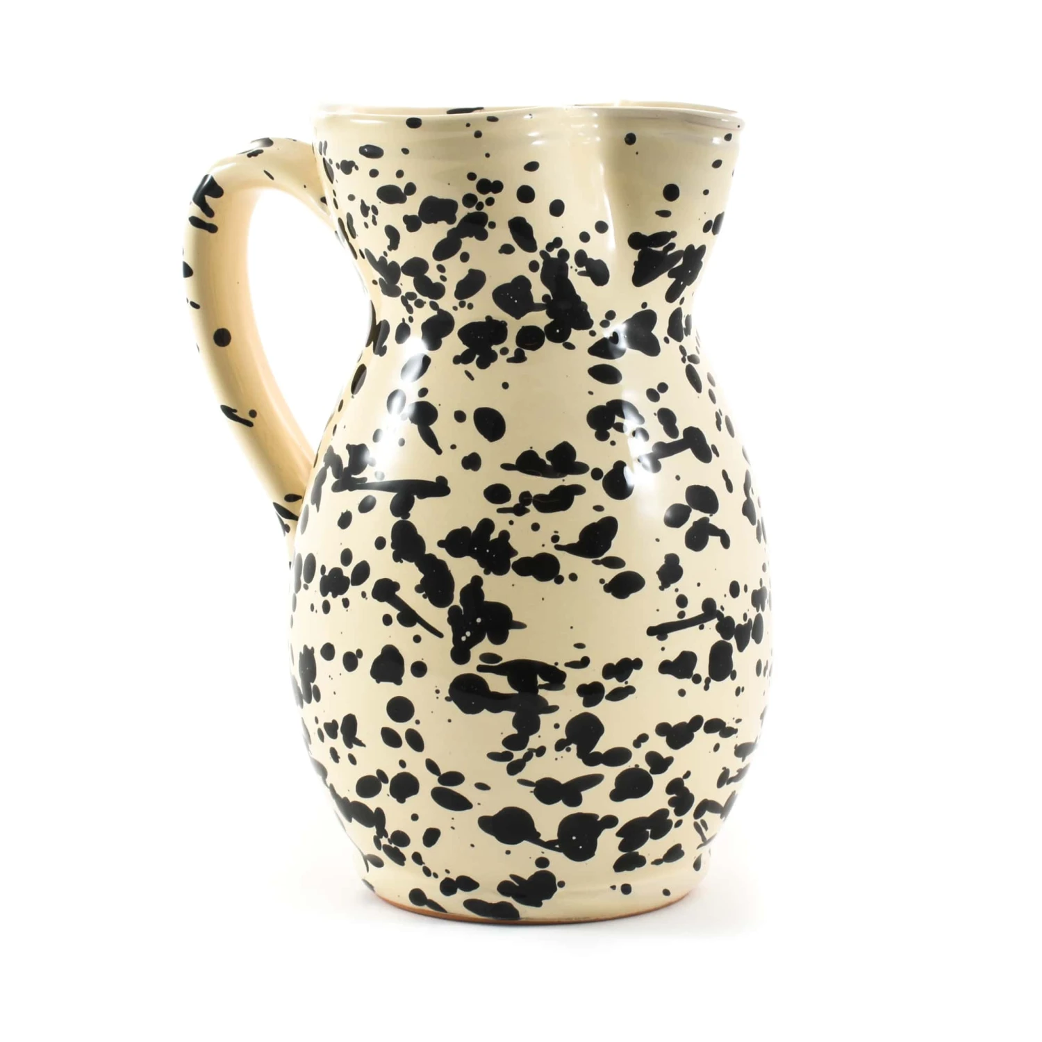 Puglia Black Splatter Ceramic Pitcher 1 Puglia Black Splatter Ceramic Pitcher