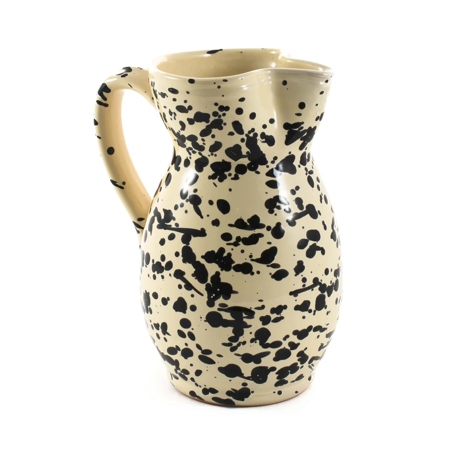 Puglia Black Splatter Ceramic Pitcher 2 Puglia Black Splatter Ceramic Pitcher - Image 2