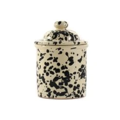 Puglia Black Splatter Ceramic Storage Jar 15cm