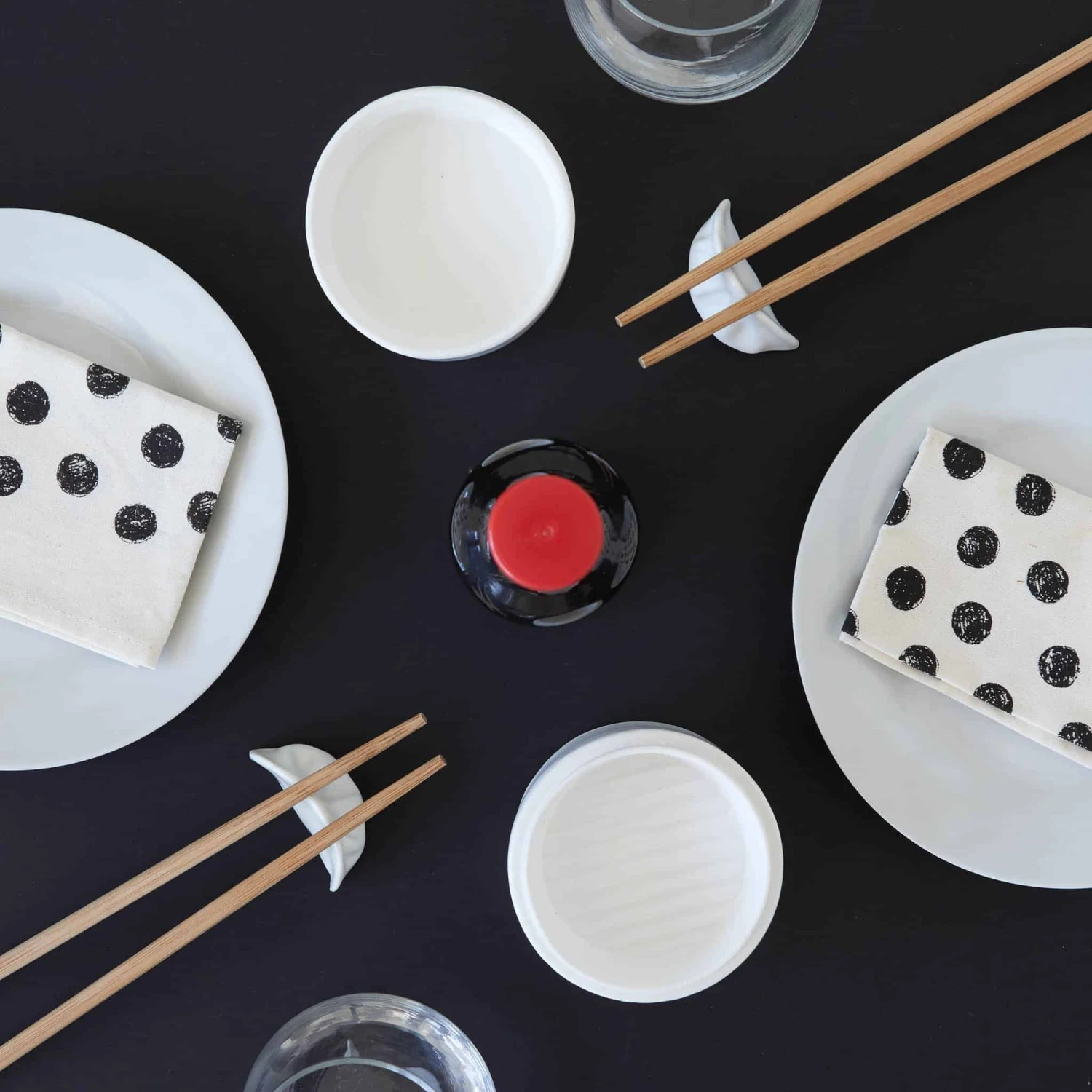 Balvi Chopstick Rest & Soy Sauce Dish Set - Gyoza & Steamer Design 3 Balvi Chopstick Rest & Soy Sauce Dish Set - Gyoza & Steamer Design - Image 3