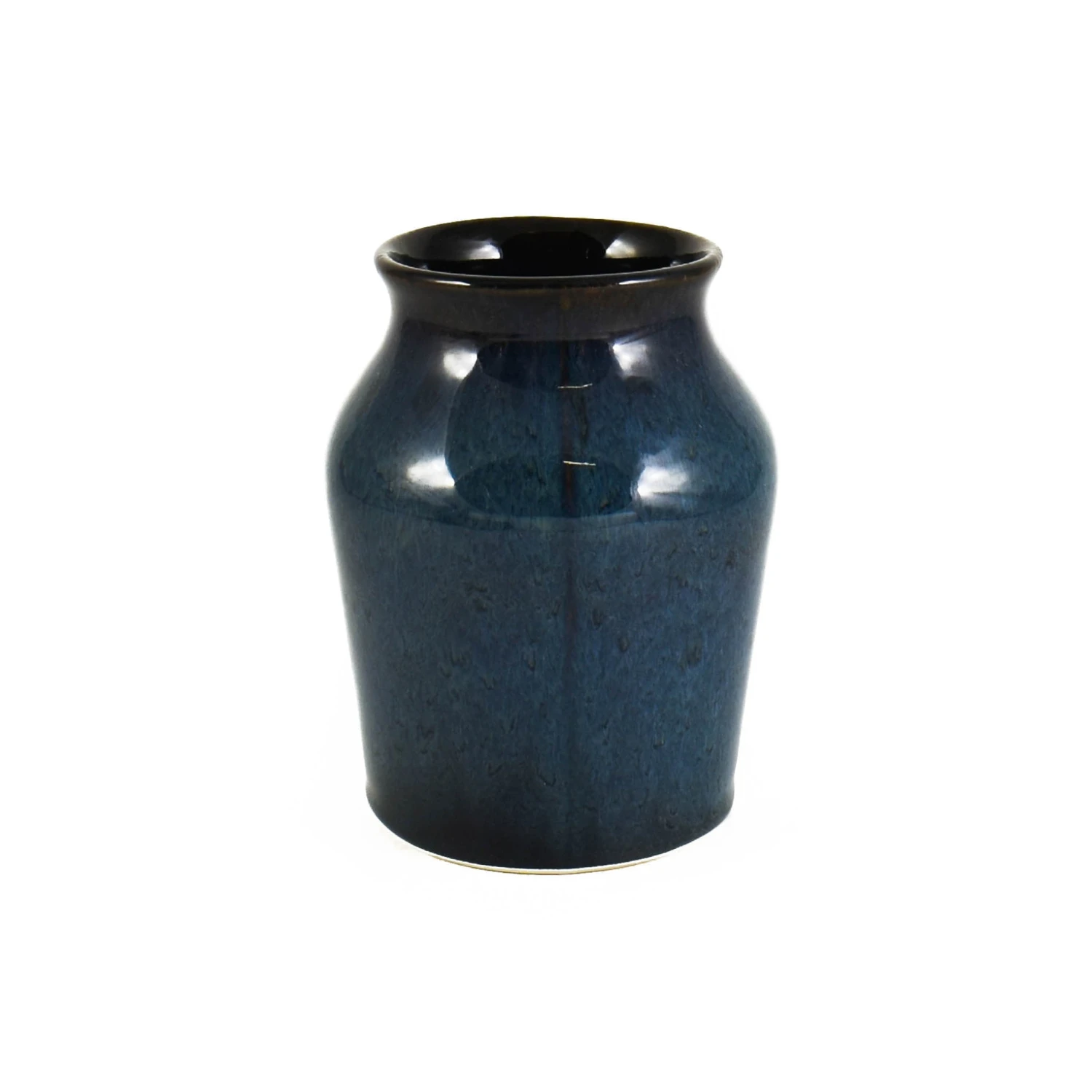 Blue Glaze Salt Pot With Cork Lid 2 Blue Glaze Salt Pot With Cork Lid - Image 2