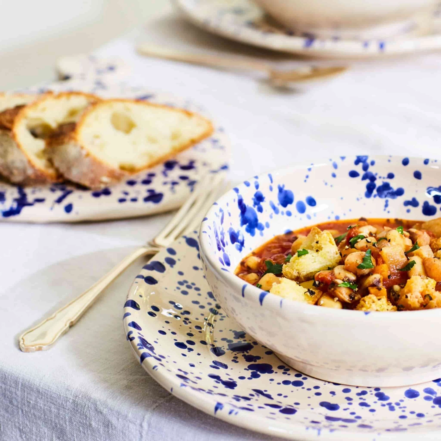 Puglia Blue Splatter Serving Board 25cm 4 Puglia Blue Splatter Serving Board 25cm - Image 4