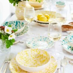 Puglia Aquamarine Splatter Large Salad Bowl 28cm -De Buyer Store ProductPageimageryyellowandturquoise 1 sq 1d685a5a b293 4411 962c cdfb141d6d3b