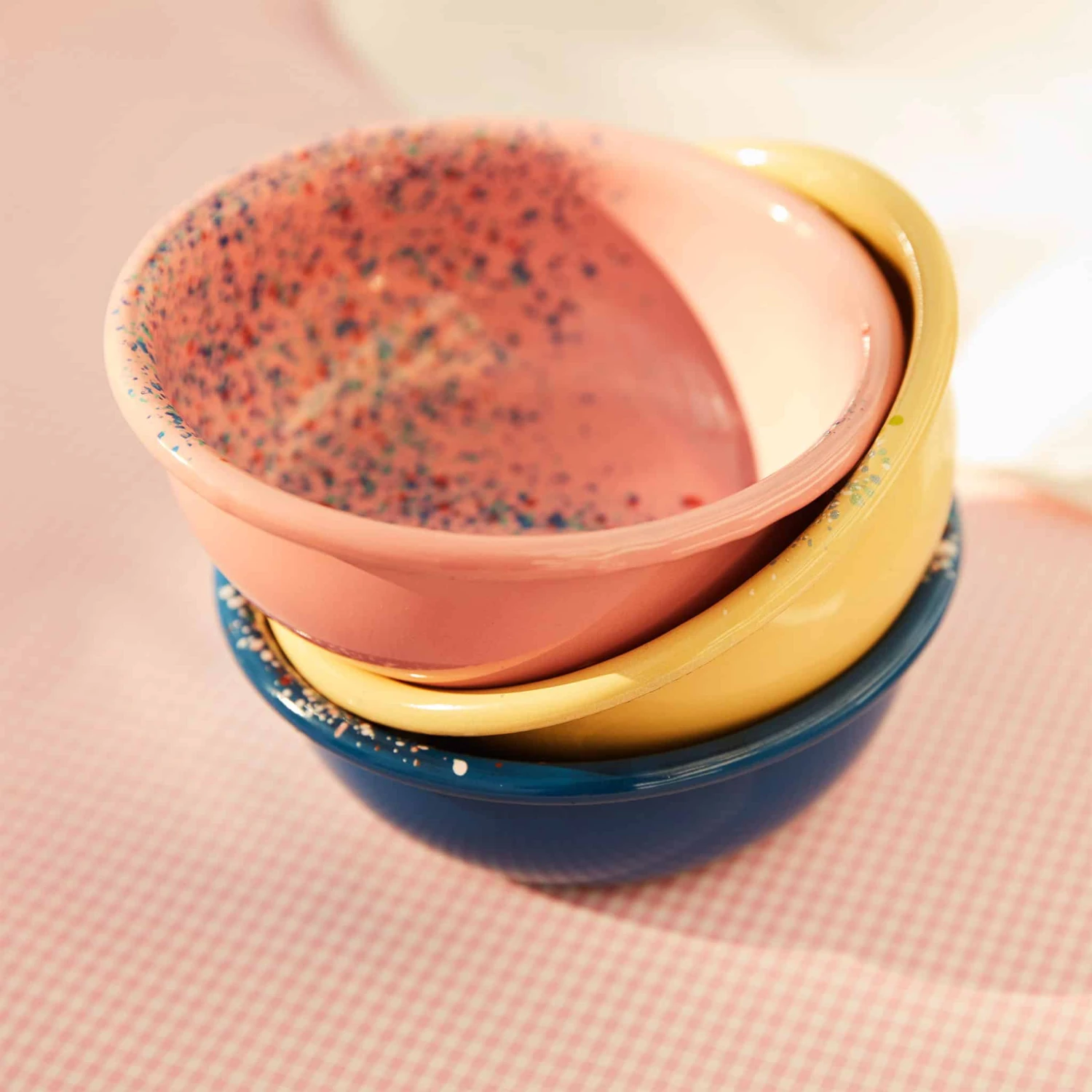 Splatter Fest Enamel Bowl, Pink 4 Splatter Fest Enamel Bowl, Pink - Image 4