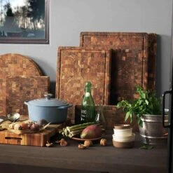 Teakhaus End Grain Butcher Block Carving Board, Extra Thick -De Buyer Store TK0006 TK0009lifestyle