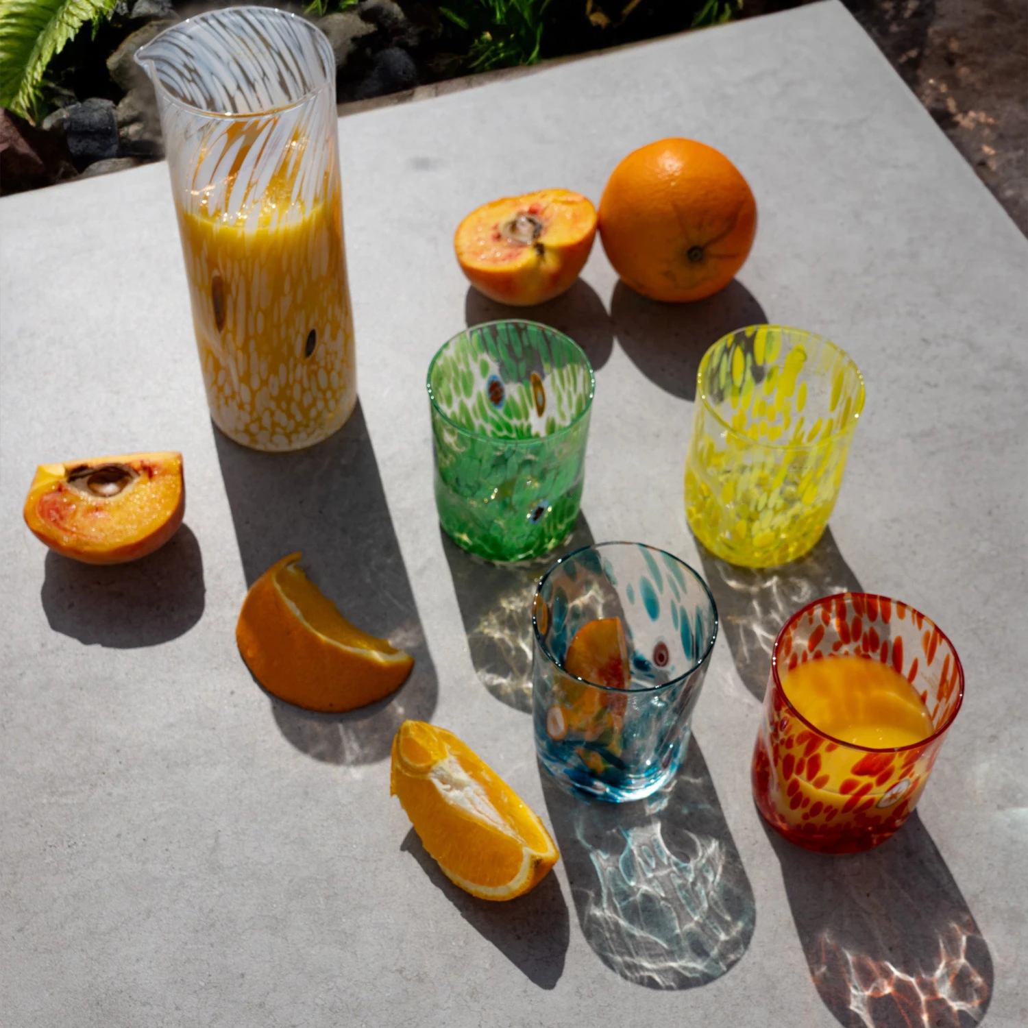 Murano Glass Tumbler, Orange 3 Murano Glass Tumbler, Orange - Image 3