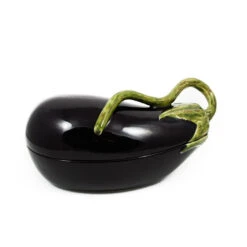 Bordallo Pinheiro Aubergine Dish 28cm -De Buyer Store aubergine dish shine