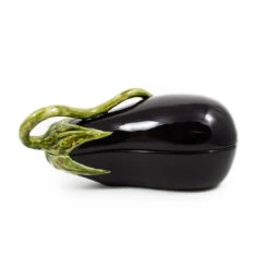 Bordallo Pinheiro Aubergine Dish 28cm -De Buyer Store aubergine dish side