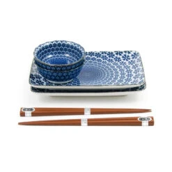 Blue Star Sushi Serving Set -De Buyer Store blue star sushi swerving set side
