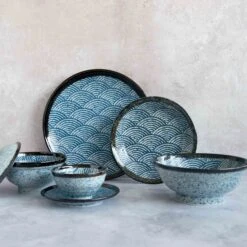 Blue Wave Large Shallow Bowl -De Buyer Store blue wave tableware side ea9a72ec 7a11 4a62 8f1c 1a8ac3f57270