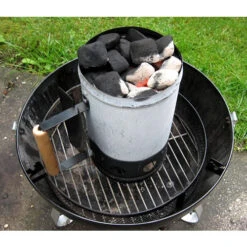BBQ Chimney Starter 27cm High X 16cm Dia -De Buyer Store chimney starter lit