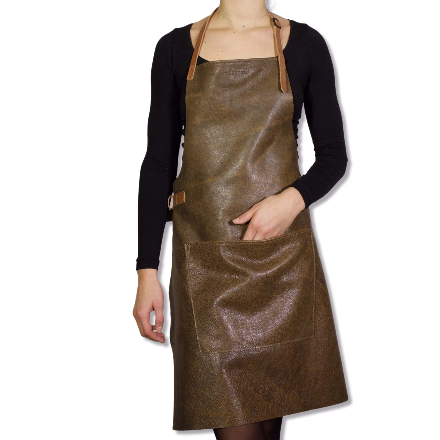 Dutchdeluxes Leather BBQ Apron In Vintage Brown 4 Dutchdeluxes Leather BBQ Apron In Vintage Brown - Image 4